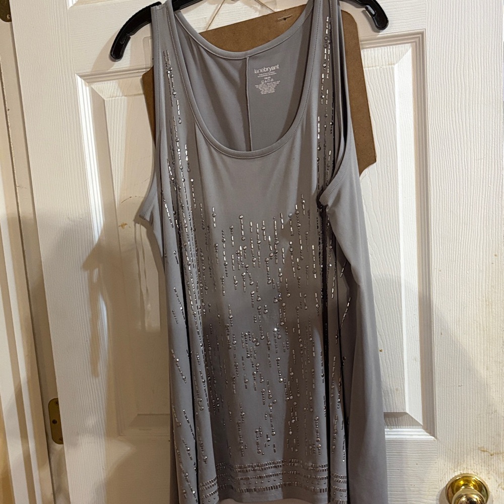 Lane Bryant Charcoal Sleeveless Blouse